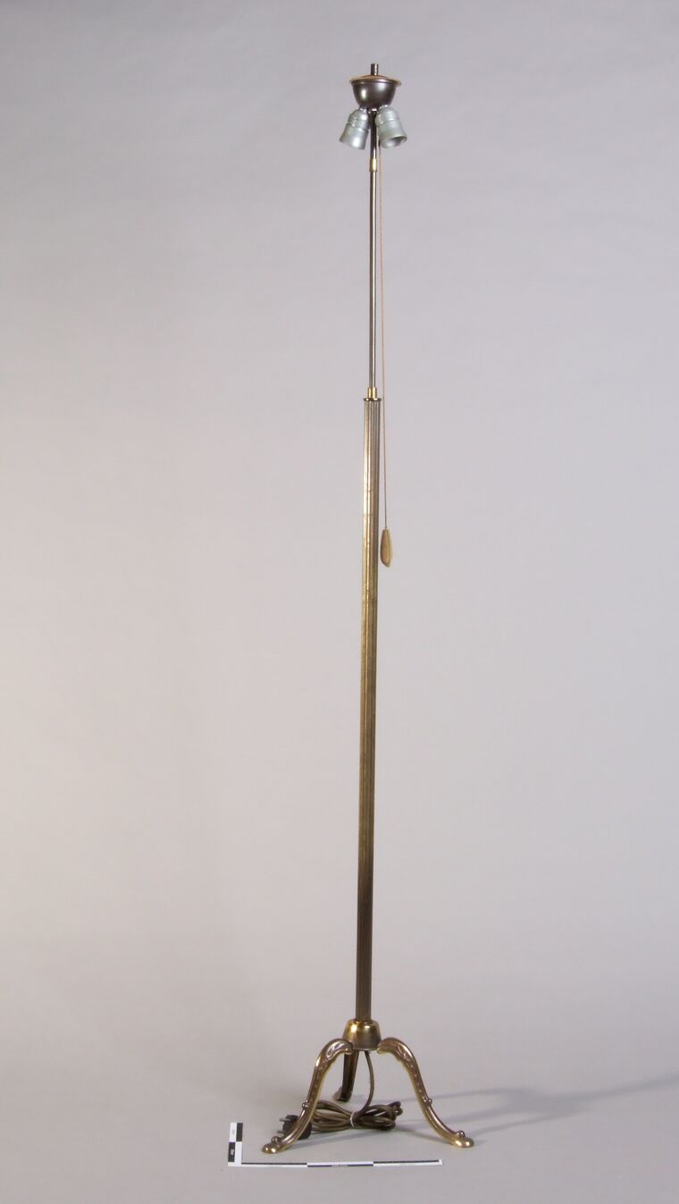Messing-Stehleuchte, zweiflammig