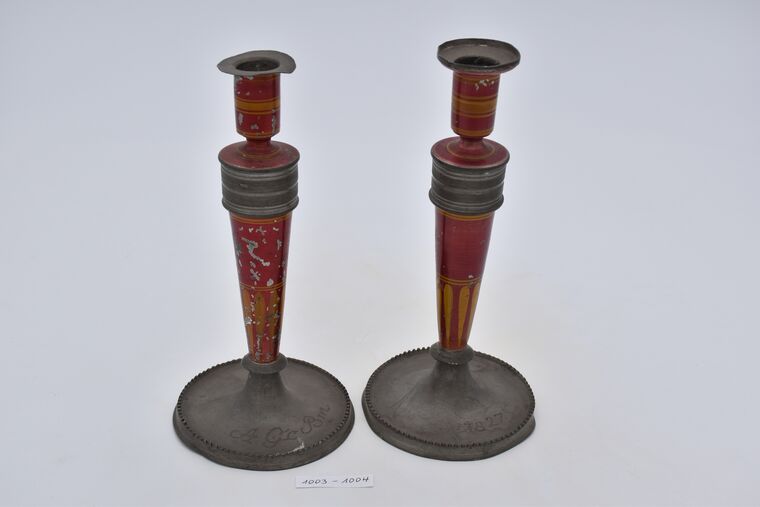 Biedermeier-Kerzenleuchter aus Zinn