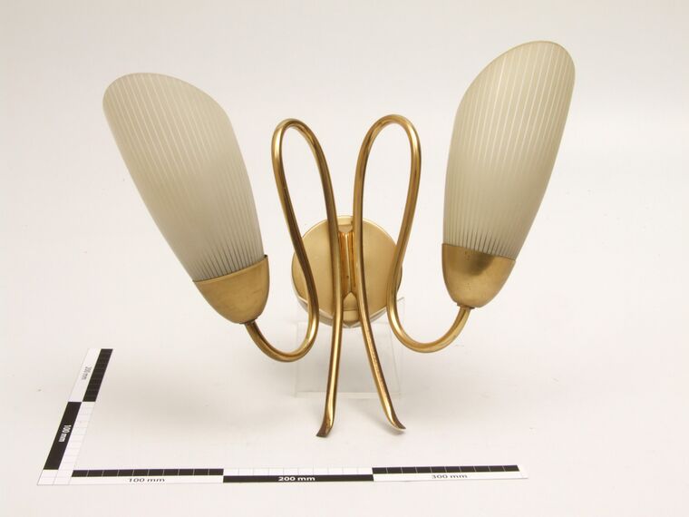 Messing-Wandleuchte, zweiflammig
