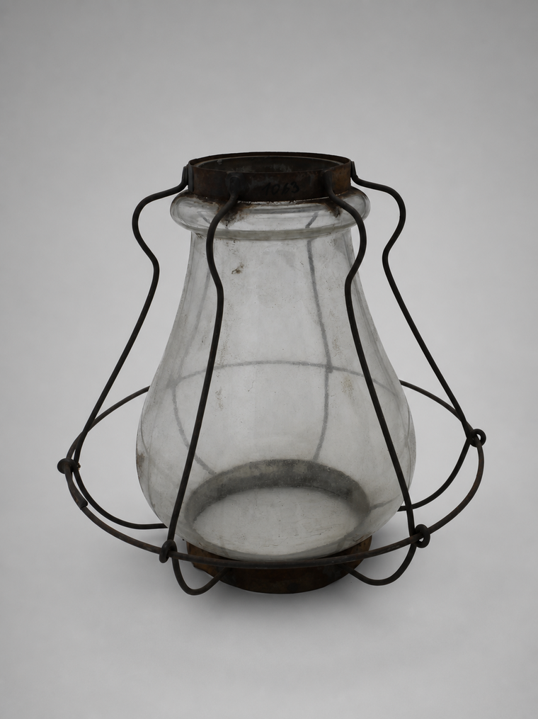 Glasschirm mit Schutzkorb