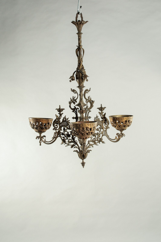 Petroleum-Deckenlampe, 3 flammig
